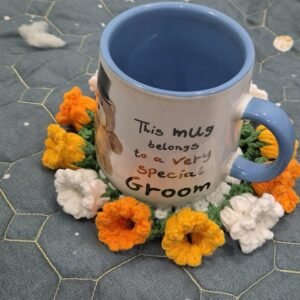 Lót Ly Len Thủ Công Hình Chậu Hoa - Mẫu 1